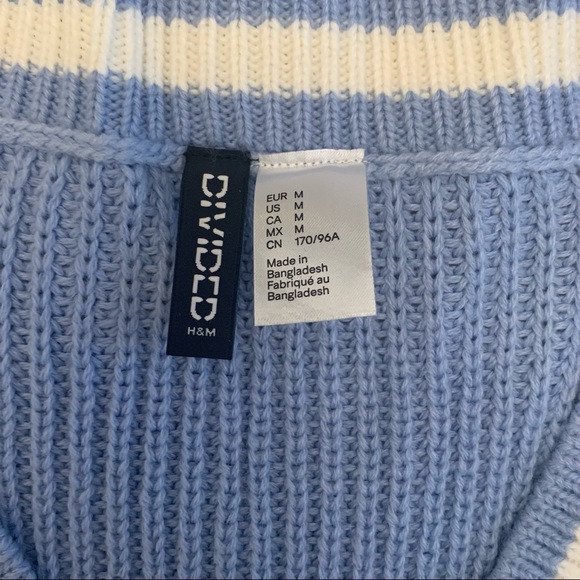 Brand New H&M Ribbed Sweater Vest Light Blue- Size M - Picture 2 of 6